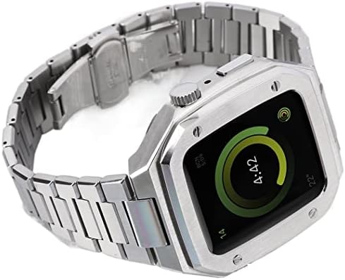 Eksil metalna futrola + kaiš za Apple Watch Band Series 4 5 6 SE 7 8 45mm 44mm narukvica od