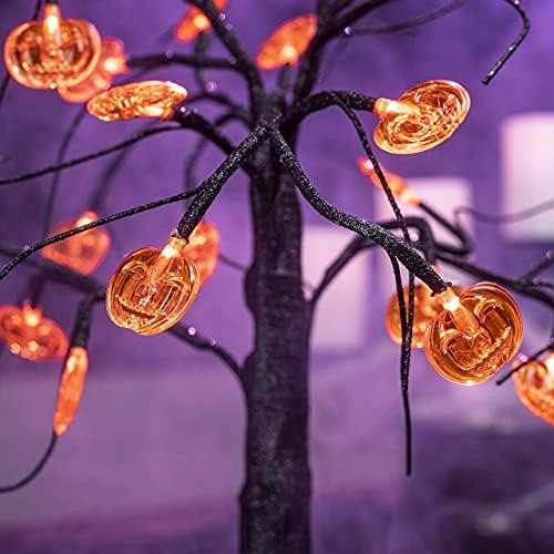Joiedomi 1.5 Ft Halloween sablasno drvo, stablo za Halloween sa 24 LED narančastom svjetla za bundeve, prelit