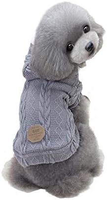 Džemper za pse, Bwealth 2 slojeva runo topla za pse - Klasični pleteni zimski kaput za maleni pas - jakna za kućne ljubimce pasa džemperi za male pse mačke