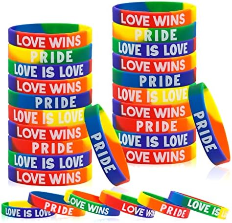 30 kom Rainbow Pride narukvice Gay Pride silikonska narukvica LGBT dodatna oprema Love Gay Lesbian Rainbow Stuff narukvice sportske gumene narukvice pokloni za gay party dekoracije potrepštine