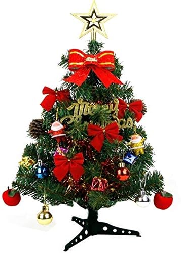 Shuishu mini božićno drvce, sa ukrasima LED svjetla Decrettop Dekoracija Xmas Green Borovo drvo