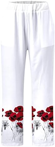 Žene kapri hlače elastične pantalone sa strukom Ljeto Loose hlače gležnjače obrezane hlače