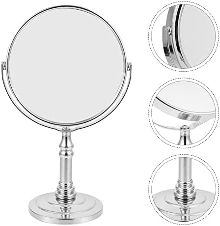 FOMIYES ovalno ogledalo toaletni sto ogledalo stolno ogledalo ogledalo za šminkanje metalno dvostrano toaletno
