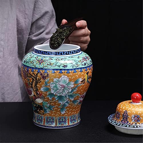 Aadecor keramičke staklenke, čaj teglica, kišni stil Skladišta, đumbir Jar đumbir JARS za kućni dekor ukrasni jar orijentalni vaze porculanski jar vaza sa poklopcem