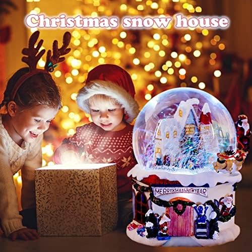 Muzička kutija SNOW GLOBE SNOW GLOBE Christmas Snow House Flying Deer Crystal Ball Music Box Santa Claus