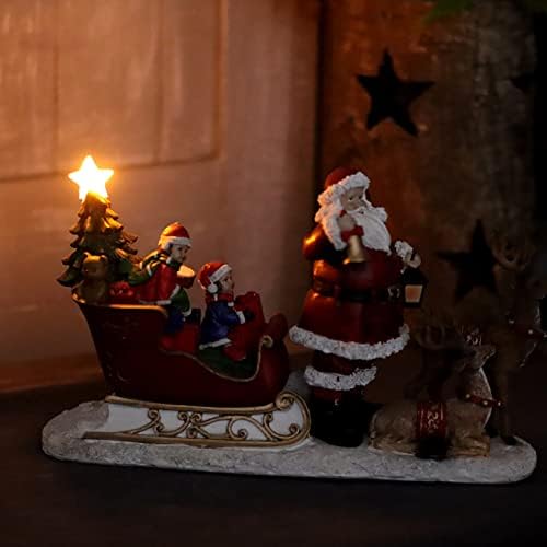 Qingyuan Božićni santa Santa's Santa Santa saonica i gnojni asortiman sa 2 reindera - zimska lane božićna