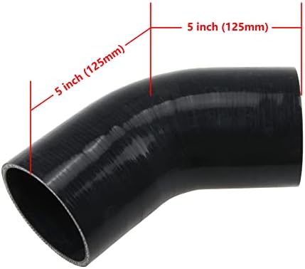 Ukretive 45 stepeni 4-slojni 5 mm debljina visokih performansi lakat silikonski crevo Cupler ID: 4 inčni