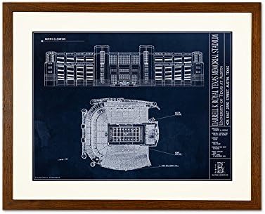 Darrell K Royal Texas Memorial Stadium Nacrt Stila Print
