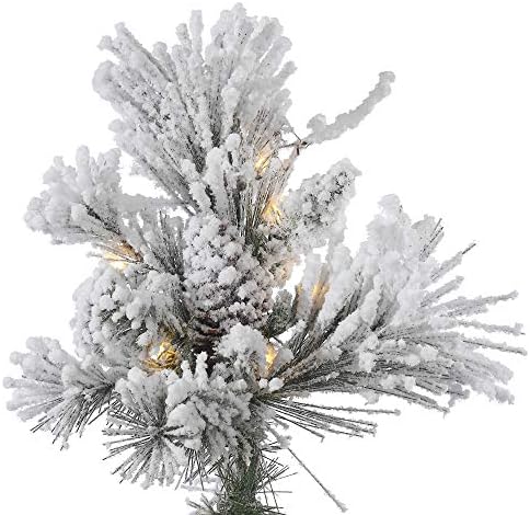 Vickerman 3,5 'patla Alberta umjetno božićno drvce, topla bijela LED svjetla - snijeg pokriveno umjetno