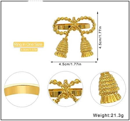 Ganfanren 6 / kom Zlatni salvetni prstenovi metalni nosači salveta za božićne vjenčane večere ukrasi za