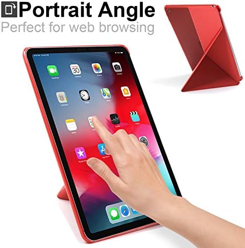 HOMMO vodoravni i vertikalni prikaz za prikaz za prikaz za iPad Pro 12,9 inčni slučaj treće generacije - Dual Origami serije - crvena