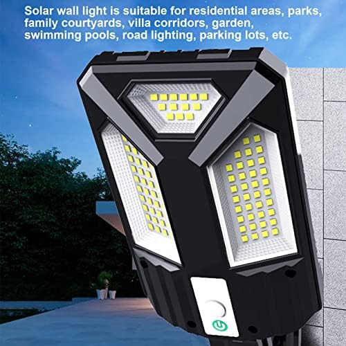 Vto Solarna zidna svjetlost, 87LED baterija od 2400mAh, IP65 vodootporna lampa za senzor pokreta, multifunkcionalna vanjska svjetiljka za vanjsku sigurnost, za vrtu Dvorište staze