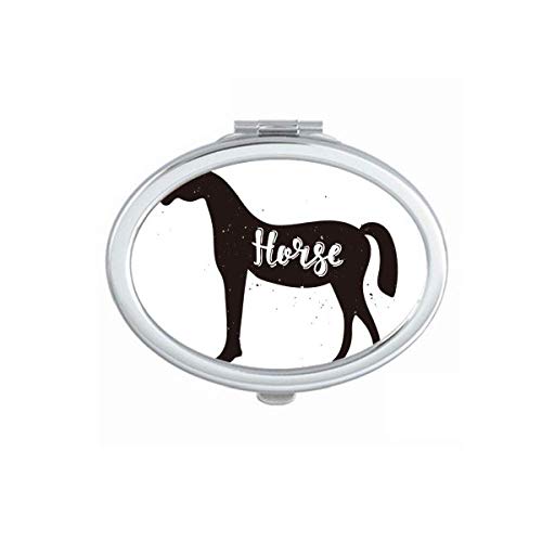Konj Crno-Bijelo Ogledalo Za Životinje Prenosive Sklopive Ruke Za Šminkanje Dvostruke Strane