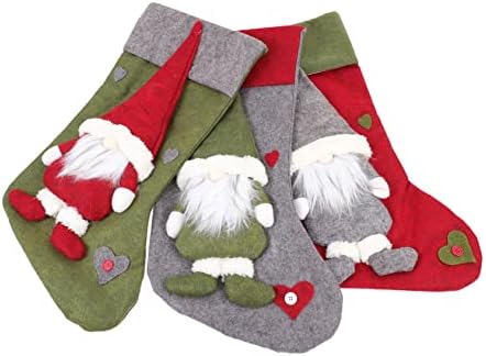 Bestsport 3pcs Božićni čarapa De Regalo de Santa Poklon Santa poklon torbe Božićni ukrasi Čarape