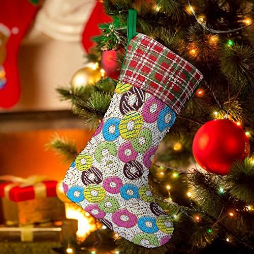 Ukusna krafna Sequin Božićne prazničke čarape Reverzibilna boja Promjena čarobnih zaliha za klipi za Xmas