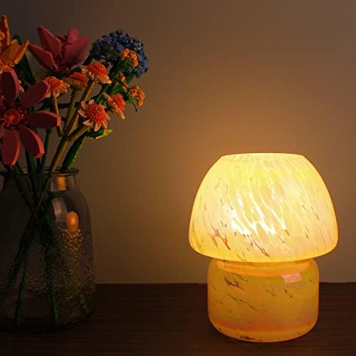 Mkolour gljive noćne lampe - staklene LED noćne lampe, Vintage male Stolne lampe za spavaću sobu,dnevni boravak,noćni