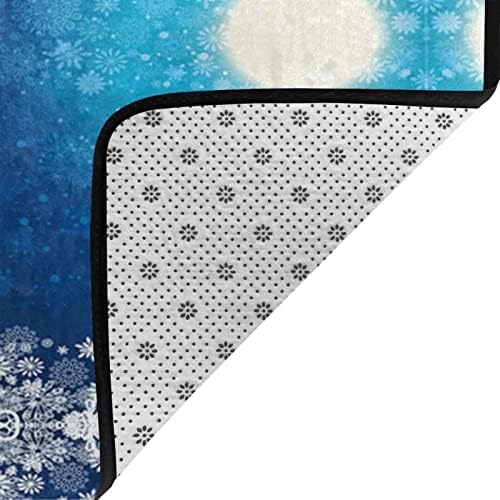 Plava Božićna pahuljica prostirke 5 X 8 površina, anti-Skid Extra Comfy podni tepih za unutrašnju