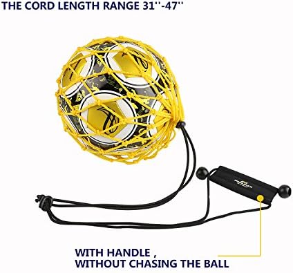 PodiuMax Handle Solo Soccer Kick trener sa novim dizajnom mreže sa zaključanom loptom, elastičnom mrežom za žongliranje sa fudbalskom loptom Bungee