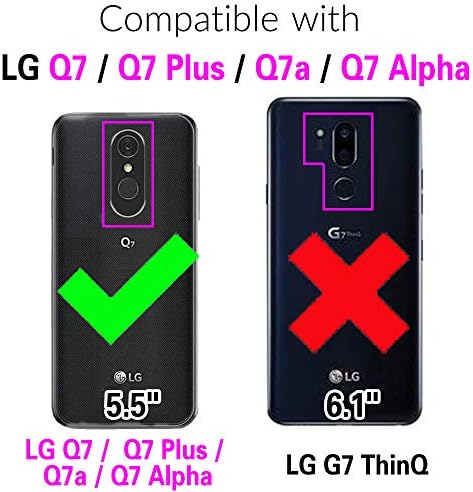 Asuwish kompatibilan sa LG Q7 Q7+ Plus 7q Alpha futrolom za novčanik i kaljenim staklom Zaštita