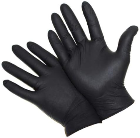Industrijska klasa crne nitrilne rukavice, prah - velika - 1000 brojeva