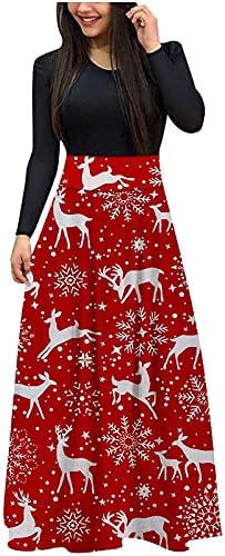 ZEFOTIM božićne haljine za žene 2022 Elegantni casual dugih rukava za odmor bez rukava za odmor koktel ruffle haljina