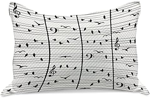 Lunarna glazba Pletena tapkastover, uzorak ptica sjedeći na električnim žicama poput muzičkih nota i dizajna