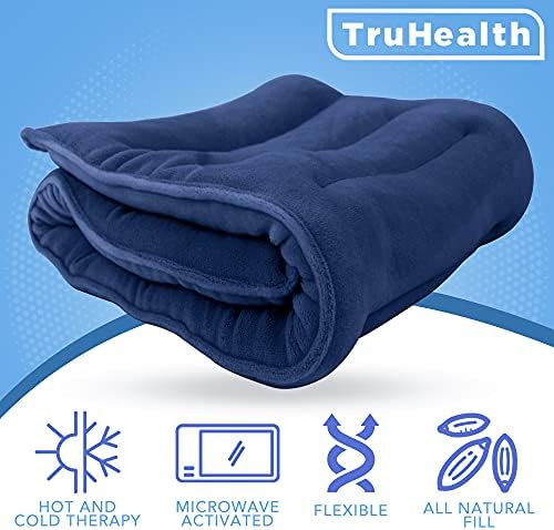 TruHealth laneno ponderirani jastučić za grijanje Bundle-hladna terapija i toplotna podloga za ublažavanje bolova u mišićima – podloga za grijanje u mikrovalnoj pećnici - FSA HSA prihvatljiva 1 velika i 1 mala, mornarica