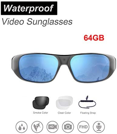 OHO 64GB naočale kamere, 1080p Full HD pametne naočale sa Sunčanim naočalama UV400 sa IP44 vodootporna