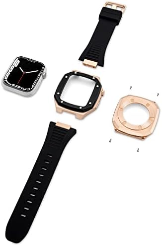 CNHKAU Najnovid nehrđajući čelik za Apple Watch Band 7 44mm 45mm plemeniti metal za iWatch seriju
