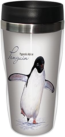 Putna krigla Adelie Penguin, nehrđajući obložen kafe, 16-unca - Jeremy Paul - poklon za ljubitelje pingvina