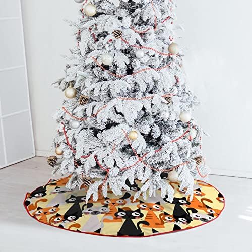 Slatka mačka besprijekorna uzorka božićna suknja od drveta meka plišana crvena prekrivena za Xmas