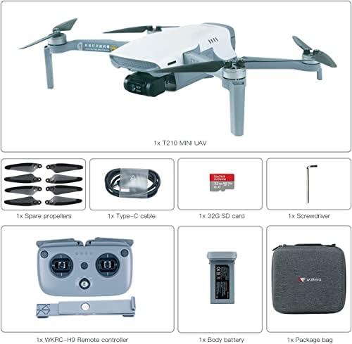 Walkera T210 Mini dronovi sa kamerom za odrasle 4k / 30FPS Video sa 3-os-gimbal, GPS Auto Return, 30 min letove, 5km FPV prijenos ispod 249g savršeno za početnike