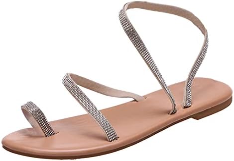 Sandale za žene Dressy ljetni trendy Ležerne prilike zavoja za prekrase jednostavne prozračne cipele s ravnim plažom Sandal