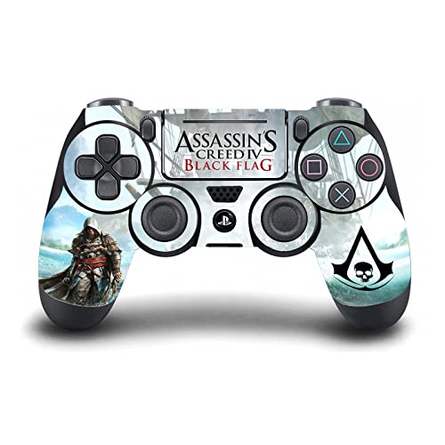 Dizajni za glavu službeno licencirani Assassin's Creed Edward Kenway Key Art Crna zastava Grafika Vinil Gaming naljepnica kože Kompatibilan sa Sony PlayStation 4 PS4 Console & Dualshock 4 Controler paketa