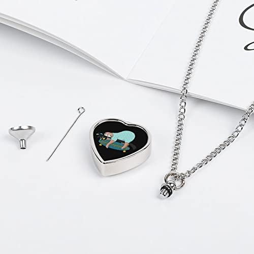 Skater lijenost štampana ogrlica od urne za kućne ljubimce za pepeo srce kremiranje nakit spomen privjesak držač