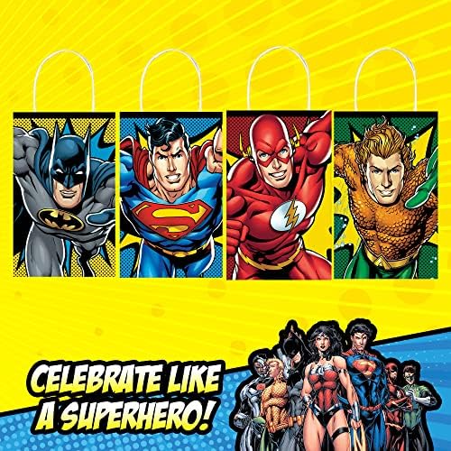 Amscan 8 Broj Justice League Kreirajte svoje torbe - čvrsta rođendanska zabava Favorit za djecu