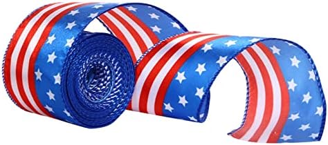 Patriotska žičana traka zvijezde i pruge plava i crvena žičana traka sa američkom zastavom tematska žičana rubna traka za Dan nezavisnosti 4. jula Dan sjećanja na papir za umotavanje zastave za pse