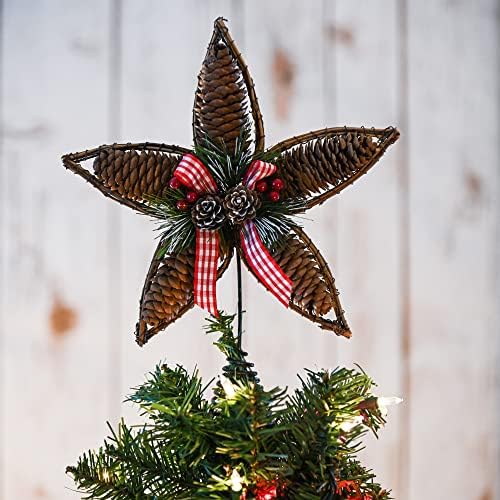 ORNATIVY ATRANT TOPER STAR DRYPER - Božić rustikalni ukras od žičara sa holi i bobicom ukrasima