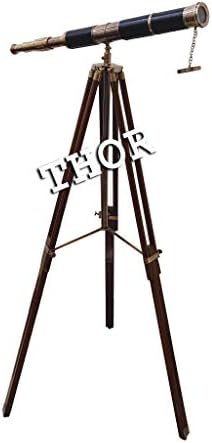 Vintage Look antikni teleskop Crna koža sa jednokrevetnim i dvostrukim bačvama od 2 rustikalnog vintage