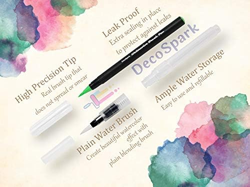 Decospark set akvarelnih olovaka | 20 boja | najbolji pravi Meki markeri za bojanke za odrasle i djecu,