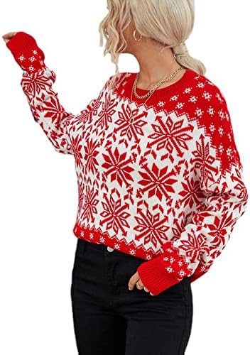 Ružni božićni džemperi za žene, žene zimski dugi rukav tisak dukserice Pulover Božićni vrhovi sretan Božić