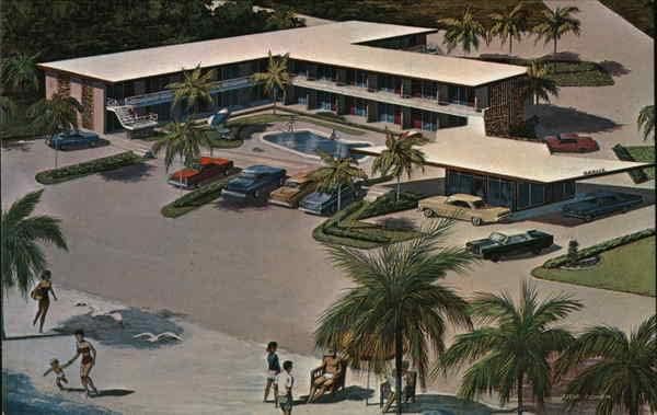 Pozdrav motel i apartmani Clearwater Beach, Florida FL Original Vintage razglednica