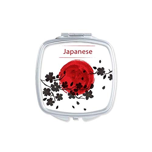 Japan Branch Sakura Brush Painting Ogledalo Prijenosni Kompaktni Džepni Makeup Dvostrano Staklo