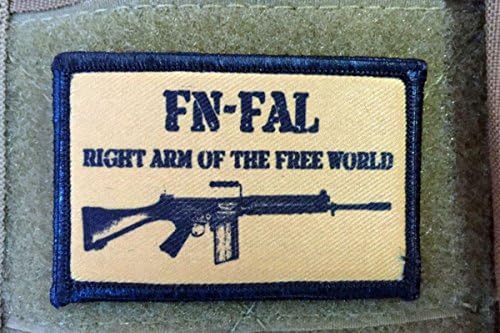 Fn FAL Desna ruka besplatne svjetski moralne zakrpe. Savršeno za vašu taktičku vojnu vojsku opremu, ruksak, kapa za bejzbol operatera, nosač ploče ili prsluk. 2x3 zakrpa za kuke. Izrađena u SAD-u