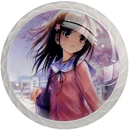 Lagerery dugmad za fioke za rasadnike Anime Girl komoda dugmad Crystal Glass dugmad 4kom šareno okruglo dugme rasadnik dekorativno dugme 1,38×1,10 in