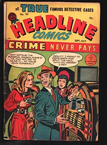 Naslov 26-1947-Simon & Kirby pištolj moll juke box cover-3 violent S & K priče-VG-