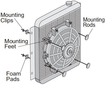 Američki volt 4-pakovanje električni hladnjak za hlađenje ventilatora ventilatora Kompletna montažna komplet Univerzalni plastični zip jastučići Automobili Mount Instalacija