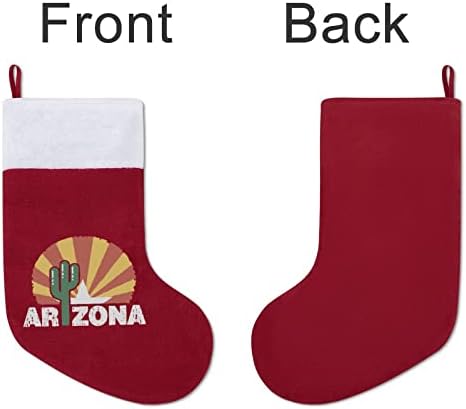 Arizona Cactus zastava personalizirana božićna čarapa Xmas kamin Porodični zabava Viseće ukrase