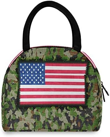 ALAZA Amy Camouflage USA torba za ručak tote izolovane hladnjače torbe za višekratnu upotrebu