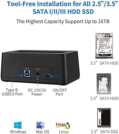 Zsedp USB 3.0 na SATA Adapter za priključnu stanicu za eksterni čvrsti disk za 2.5 & amp; 3.5 inčni HDD SSD